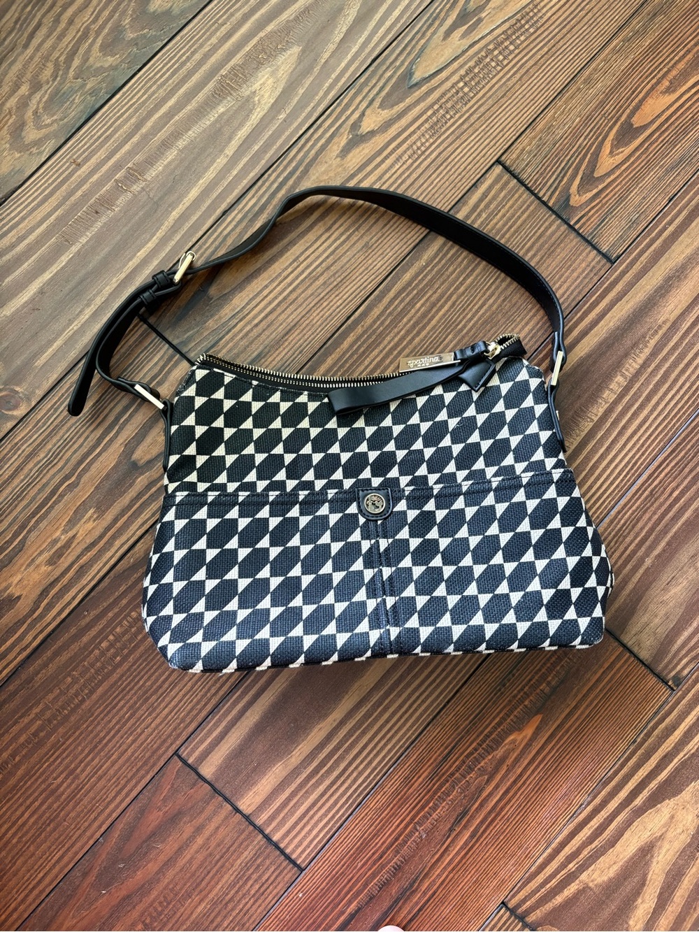 Spartina 449 Black and White Geometric Shoulder Bag